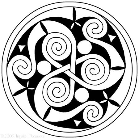 Celtic Triskel Tattoo Cross Stitched TATTOO / KNOTS